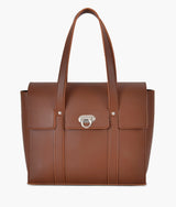 Brown carry-all satchel bag for women
