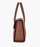 Brown carry-all satchel bag for women