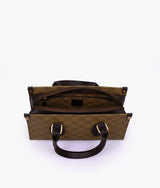 Brown color checkered on-the-go mini bag