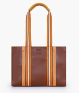 Brown long strap tote handbag for women