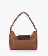 Brown color  purse with braided strap