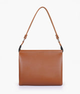 Brown color suede trio twist handbag