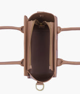 Brown color  top-handle mini handbag