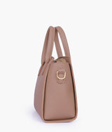 Brown color  top-handle mini handbag