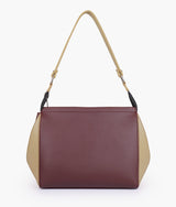 Burgundy and off-white color  trio twist handbag