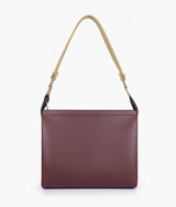 Burgundy and off-white color  trio twist handbag