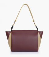 Burgundy and off-white color  trio twist handbag