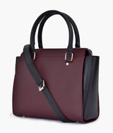 Burgundy color classic top-handle bag