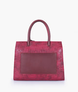 Red color crocodile vintage handbag