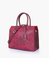 Red color crocodile vintage handbag