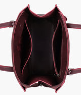 Burgundy suede satchel tote bag for women