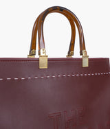 Burgundy signature tote handbag