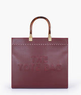 Burgundy signature tote handbag