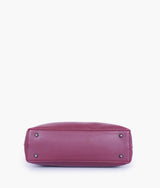 Burgundy tote bag with detachable pouch for women