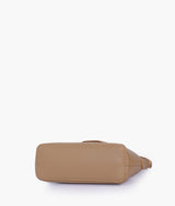 Coffee Color Braided Strap Faux Leather Purse