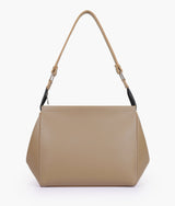 Coffee color  suede trio twist handbag