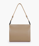 Coffee color  suede trio twist handbag