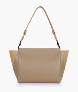 Coffee color  suede trio twist handbag
