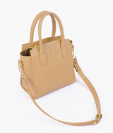 Coffee color  top-handle mini handbag