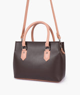 Dark brown color small satchel bag