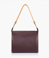 Dark brown color  and mustard trio twist handbag