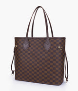 Dark brown checkered neverfull tote bag for Women