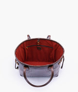 Dark brown crocodile neverfull tote bag for women