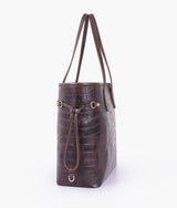 Dark brown crocodile neverfull tote bag for women