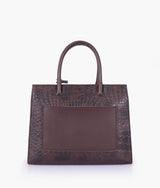 Dark purple color crocodile vintage handbag
