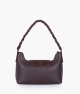 Dark brown color  purse with braided strap