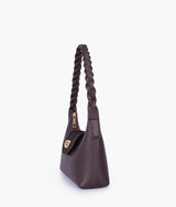 Dark brown color  purse with braided strap