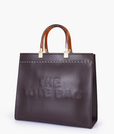 Dark brown signature tote bag for women