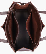 Dark brown work tote bag for women