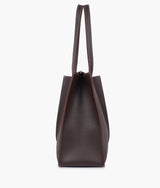 Dark brown work tote bag for women