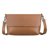 Camel Luxe Leather Crossbody Bag