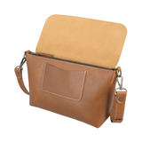 Camel Luxe Leather Crossbody Bag
