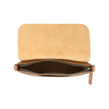 Camel Luxe Leather Crossbody Bag