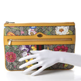 Pochette/Sac à main Gucci Ophidia en cuir jaune et toile Suprême Flora grand modèle 517551