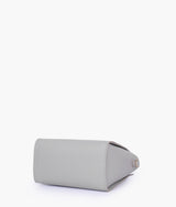 Grey color top-handle mini handbag