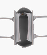Grey color top-handle mini handbag