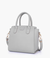 Grey color top-handle mini handbag