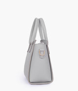 Grey color top-handle mini handbag