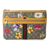Pochette/Sac à main Gucci Ophidia en cuir jaune et toile Suprême Flora grand modèle 517551