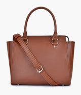 Horse brown color classic top-handle bag