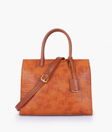 Brown color crocodile vintage handbag