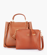 Brown color  metal handle tote bag