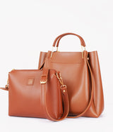 Brown color  metal handle tote bag