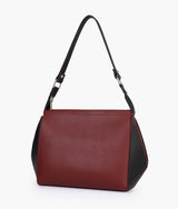 Red and black color  trio twist handbag