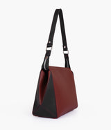 Red and black color  trio twist handbag