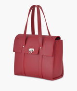 Red color carry-all satchel bag